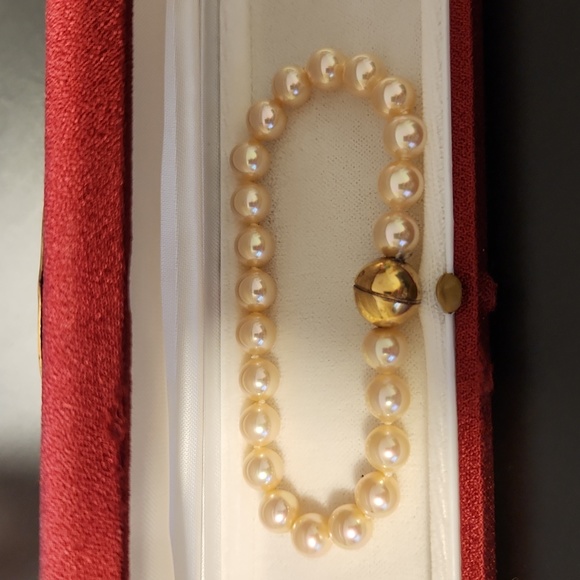 VINTAGE MAJORICA PEARL BEADED BRACELET in Box 7" - Picture 1 of 12